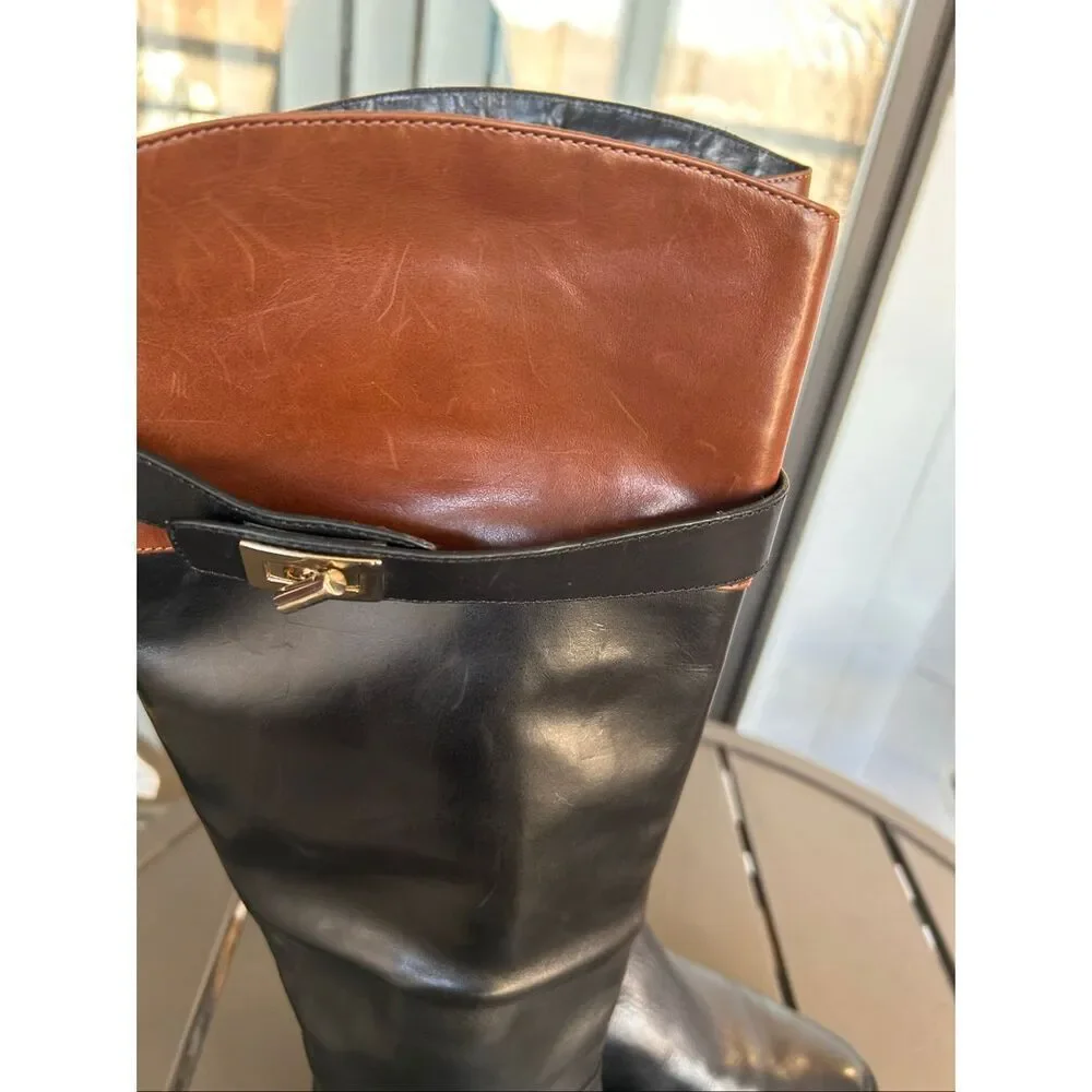 Cole Haan Air Daelin Riding Boots Black Brown Size 5.5 B